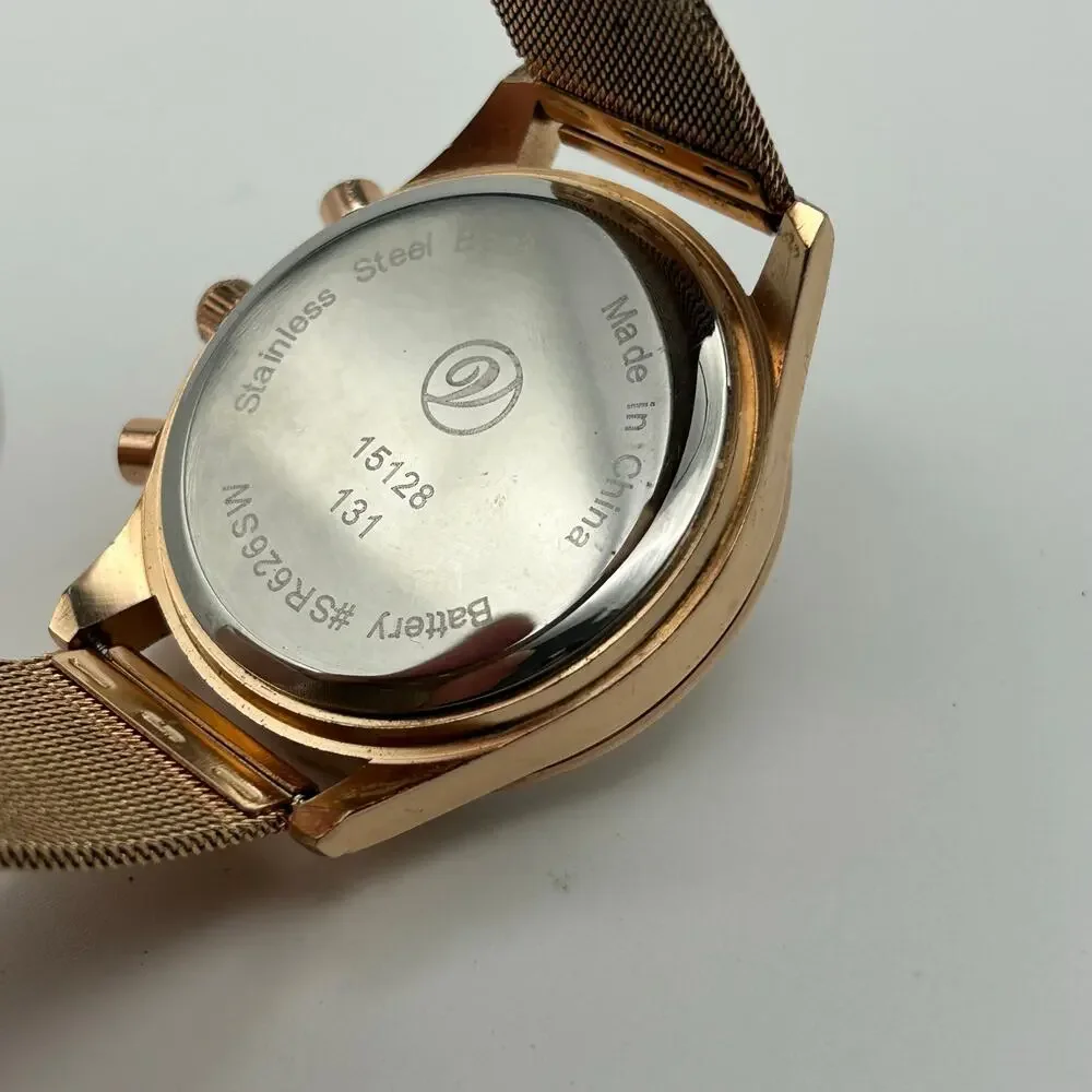 Animal Print Crystal and Gold Metal Face Watch Gold Mesh Band